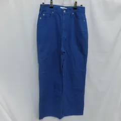 WEGO ウィゴー ウエストフィットワイドストレートパンツ ブルー Mサイズ 〇□