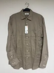ユニクロ リネンシャツ ベージュ L (新品)