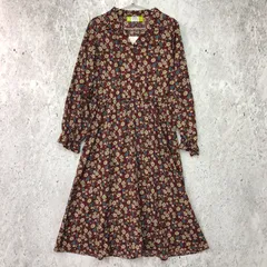 【 新品 タグ付き 】 JAYRO ジャイロ 花柄 長袖 シャツ ワンピース レッド ブラウン Mサイズ 〇◇