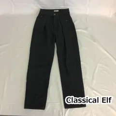 Classical Elf クラシカルエルフ ハイウエスト デニム ＆ チノ タック ワイド パンツ ブラック Mサイズ □□