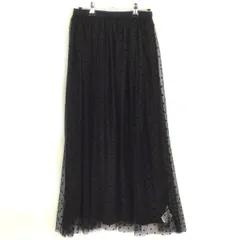 AFTER NOON TEA アフタヌーンティー ドットチュールギャザースカート ブラック M-Lサイズ □□