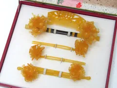レトロ　日本髪　花嫁髪飾り　初菊　べっ甲調　かんざし