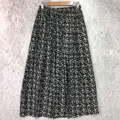 Natural Beauty Basic ナチュラルビューティーベーシック フラワー プリント ナロー スカート ブラック×ホワイト Sサイズ 〇□
