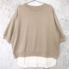 CLOSSHI クロッシー 重ね着風 トップス ベージュ / ホワイト Mサイズ □〇