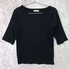 earth music&ecology アースミュージックアンドエコロジー 衿スカラップテレコ プルオーバー ネイビー Mサイズ □〇