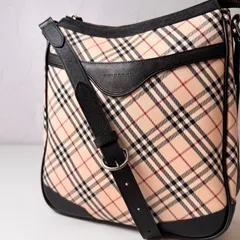 ✨Bランク　BURBERRY　Nova Check　hand bag  Shoulder Bag　Canvas　Leather　Black　「68EL」