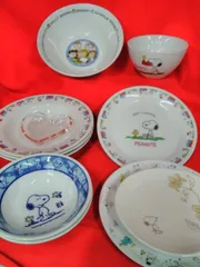 キャラクター食器 陶器製 コレクション 「スヌーピー」11点まとめ 美品 箱ナシ ☆丼鉢、深皿、平皿・大小他 I060