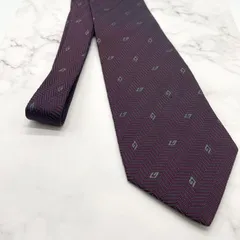 美品 GUCCI  グッチ ネクタイ シルク100% G柄 総柄 パープル 紫 メンズ ビジネス