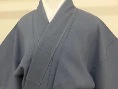 P41184　紬　縮緬　無地　袷　未使用仕立て上がり品　bｃ