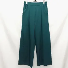ワイドパンツ ウエストゴム グリーン M ○◇
