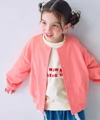 裏毛スナップボタンカーディガン　p.premier P104026　ピンク