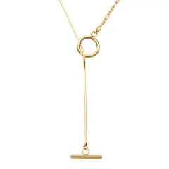【ゴールド×ワンサイズ】[Cream dot. クリームドット公式] ネックレス レディース   ステンレス製 金属アレルギー つけっぱなし サージカルステンレス ロング チェーン 切り替え y字 ラリエット 2連 3way マンテル 着脱簡単  のサムネイル