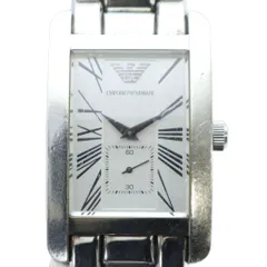エンポリオアルマーニ EMPORIO ARMANI AR0145 腕時計 ウォッチ クォーツ スクエア ローマン スモセコ シルバー色 ■GY18 /MQ