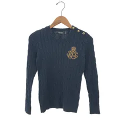 LAUREN RALPH LAUREN ローレンラルフローレン エンブレムケーブルニット 小さいサイズ:XS    コットン100％ ネイビー レディース / 240001175973