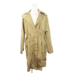 ザラウーマン ZARA WOMAN OUTER WEAR トレンチコート ジップアップ フーディ ドロスト 小さいサイズ XS 茶 ブラウン /MN11 ■GY99