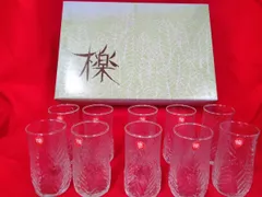 昭和レトロ カメイガラス グラス 硝子コップ タンブラー 10ヶセット 箱入り ☆高さ…約12cm、口径…約6cm I086