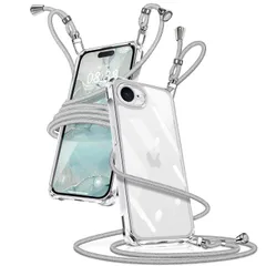 【特価セール】iPhone 16e 用 ケース クリア ショルダー iPhone16e スマホケース アイフォン16e カバー 肩掛け 斜めかけ 縄掛けケース 透明 薄型 軽量 TPU 携帯ケース 紐付き 斜めがけ 織りストラップ付き 長さ調整可能 取り外し可