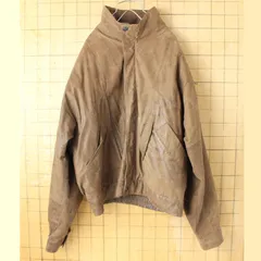 80s 90s USA ADVENTURE BOUND レザージャケット メンズL ベージュ 中綿ライナー アメリカ古着　092425aw40