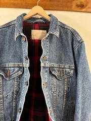 70427　Levis　リーバイス　デニムジャケット　Gジャン　トラッカージャケット　94年　USA製造　アメリカ製　ネルライナー　ライナー付き　チェック柄　アメリカ古着