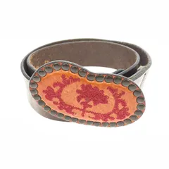 DIESEL ディーゼル ベルト 表記サイズ:サイズ不明 スタッズ/刺繍/バックル/レザー/ダークブラウン ヴィンテージ   ブラウン メンズ / 240001177639