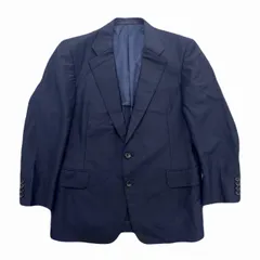 バーバリー テーラードジャケット メンズ Sサイズ ダークネイビー ビンテージ ウール 濃紺 80s