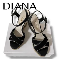 DIANA ダイアナ レディース ウェッジソール サンダル L 24?24.5cm ブラック BKS BKC スエード クロスストラップ エスパドリーユ 2021春夏 定価13500円 ベトナム製 0000899OC