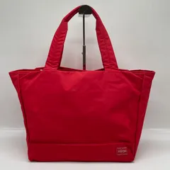 BN7104●PORTER ポーター  PORTER GIRL MOUSSE ムース トートバッグ（M) レッド系  バッグ A4サイズ対応