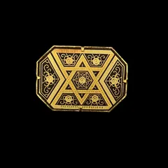 ヴィンテージ 八角形 ゴールドトーン 幾何学模様 ブローチ
