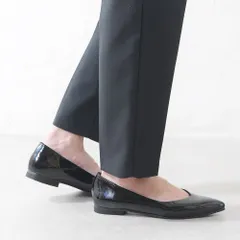 [エナメルブラック]日本製 パンプス 幅広 ワイズ 4E ポインテッドトゥ ローヒール ぺたんこ 痛くない 柔らかい  疲れない 歩きやすい 軽量 フォーマル オフィス 通勤 仕事用 立ち仕事 冠婚葬祭 結婚式 大きいサイズ 黒 おしゃれ k45-34101