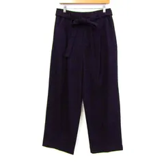 ザラ ワイドパンツ ボトムス ストライプ柄 レディース Mサイズ ネイビー ZARA 【中古】