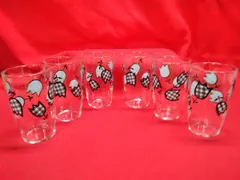 昭和レトロ アデリアグラス ガラスコップ ミニグラス ジュースグラス 6ケセット 未使用品 箱入り M942