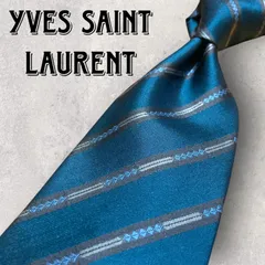Yves Saint Laurent イブサンローラン ストライプ柄 シンプル ネクタイ グリーン