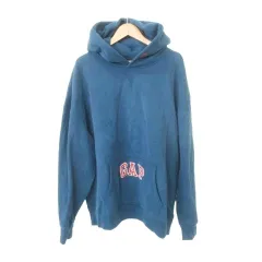 ギャップ GAP 厚手 パーカー フーディ ロゴ XLサイズ ダークターコイズブルー ■YHS9