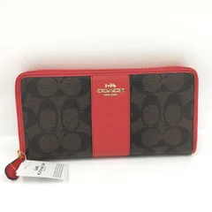 COACH ラウンドファスナー 長財布 シグネチャー レザー PVC F54630