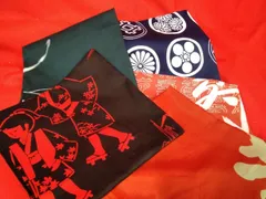 ファッション小物 風呂敷 大判タイプ 和柄 綿・レーヨン・ナイロン 5枚まとめ 未使用or中古 I908