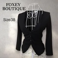 FOXEY BOUTIQUE フォクシーブティック　ウール100％　ニットカーディガン　黒　サイズ38