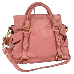 MIUMIU VITELLO LUX 2WAYバッグ レザー ピンク