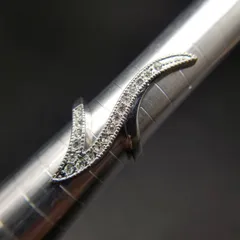 炎 ウェーブ ラインストーン ビッグシルエット ヴィンテージ リング シルバートーン 指輪 レトロ ステートメントジュエリー 華やか AMD