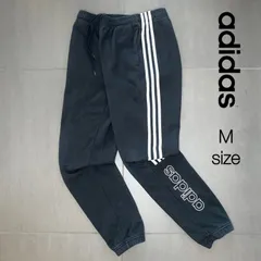 adidas アディダス　ビッグロゴプリント　スリーストライプ　 スウェットパンツ　ブラック　US-M