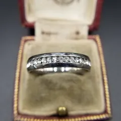 キュービックジルコニア エタニティ シンプル ヴィンテージ バンド リング 中太 指輪 ファッションジュエリー 大きいサイズ AAX-2①