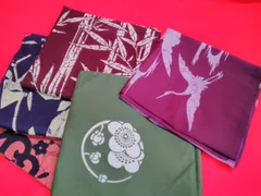 ファッション小物 風呂敷 大判タイプ 綿orナイロン 5枚まとめ 長期間保管品 M112