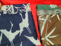 ファッション小物 風呂敷 大判タイプ 綿100% 5枚まとめ 中古品 P254