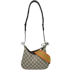 GUCCI グッチ ショルダーバッグ シェリーライン グッチ アタッシェ 肩掛け 斜め掛け 699409 GGスプリームキャンバス  レザー   ベージュ ブラウン 茶 シルバー金具 レディース 美品【中古品】 グッチ ショルダーバッグ レディース シェリーライン グッチ