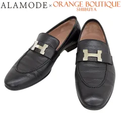 HERMES(エルメス) モカシン パリ ブラック黒 レザー シルバー金具 フラットシューズ/ローファー アパレル ファッション 革靴 くつ シューズ レディース 40802163315【中古】【アラモード】 HERMES(エルメス) モカシン パリ ブラック黒 レザー シルバー金具