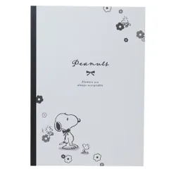 【メール便】スヌーピー 横罫ノート B5クロスノート monochrome flower ピーナッツ カミオジャパン 新学期準備文具 かわいい キャラクター グッズ 