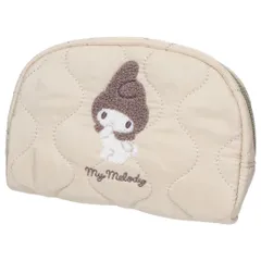 マイメロディ コスメポーチ ラウンドポーチ ナチュラルキルティング サンリオ マリモクラフト 化粧ポーチ 小物入れ キャラクター グッズ 