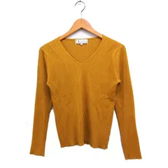 ロペピクニック ROPE Picnic リブ ニット セーター 長袖 Vネック 無地 40 マスタード 黄 /FT27