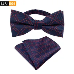 男性用ビジネス/フォーマル ポケットチーフ＆蝶ネクタイ 2点セット