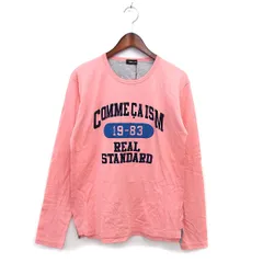 コムサイズム COMME CA ISM タグ付き クルーネック Tシャツ コットン 綿 英字 スリット 長袖 F ピンク /NT3