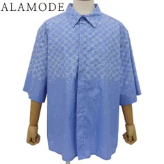 LOUIS VUITTON(ルイ・ヴィトン) ダミエ スプレッド半袖シャツ シャツ/ブラウス 2022年 RM222M トップス アパレル ファッション 5L コットン ポリアミド ライトブルー水色 メンズ 40802163307【中古】【アラモード】 LOUIS VUITTON(ルイ・ヴィトン) ダミエ スプレッド半袖シャツ シャツ